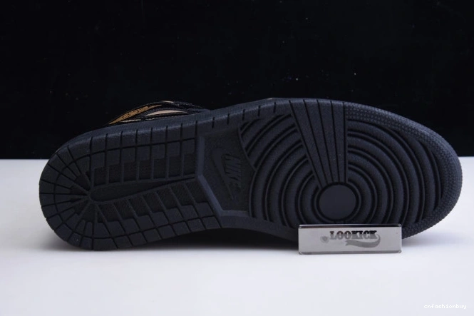 JORDAN METALLIC 1 BLACK (2020) RETRO HIGH AIR GOLD 555088-032 0714
